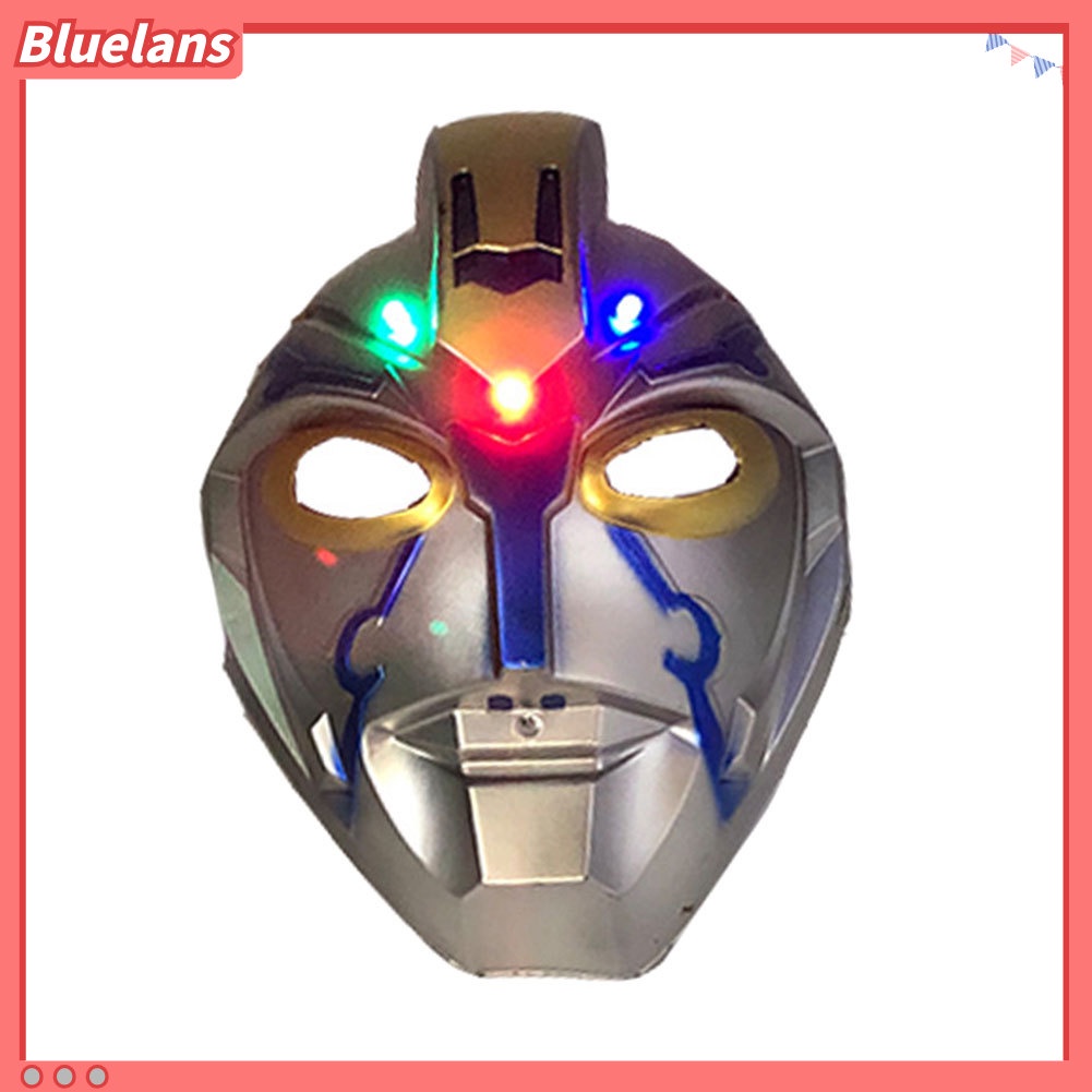 Topeng Full Face Desain Ultraman Dengan Lampu LED Untuk Pesta Halloween Dan Natal