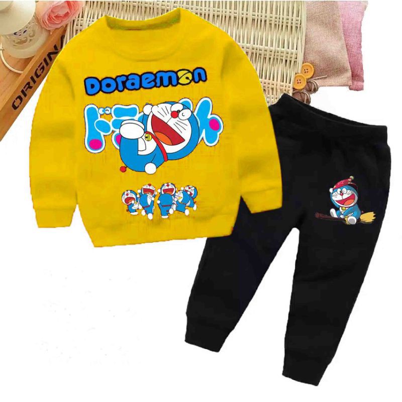 XOS - SETELAN DORAEMON (-+2-6 Tahun) / SETELAN ANAK-ANAK / FASHION ANAK / BEST SELLER / COD✅