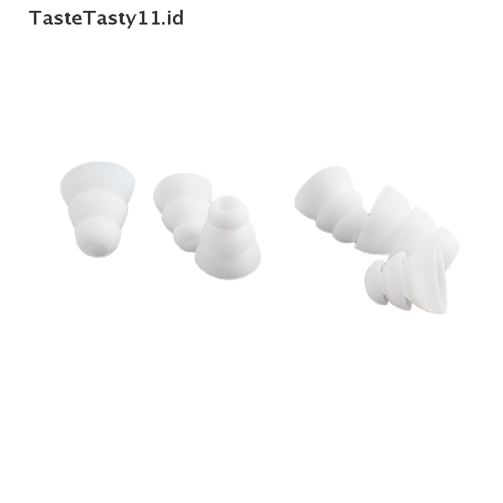 (TasteTasty) 6pcs / Set Earbud Silikon Tiga Lapis Pengganti Untuk Earphone In-Ear