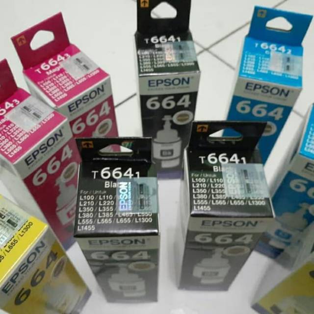 TINTA EPSON T664 original-L100-L110-L120-L220-L310-L350-L355-L360-L365-L405-L455L555-L565-L1300