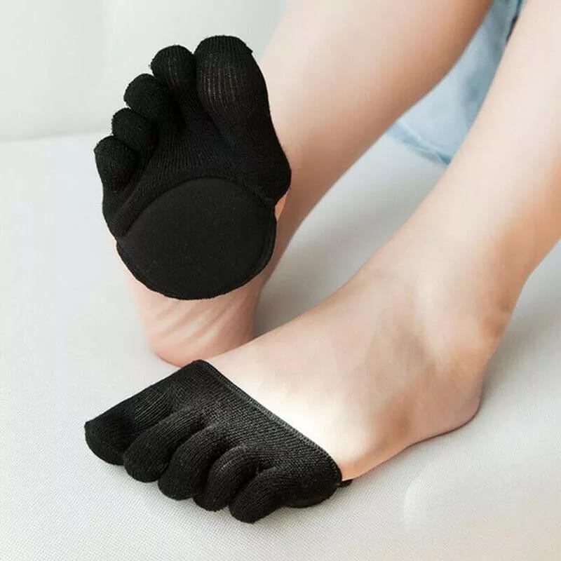 Sepasang Pelindung Jari dan Telapak Kaki Depan Model Tertutup Kaos Kaki Anti Lecet Kaos Kaki 5 Jari Tertutup Toe Yoga Five Finger Socks