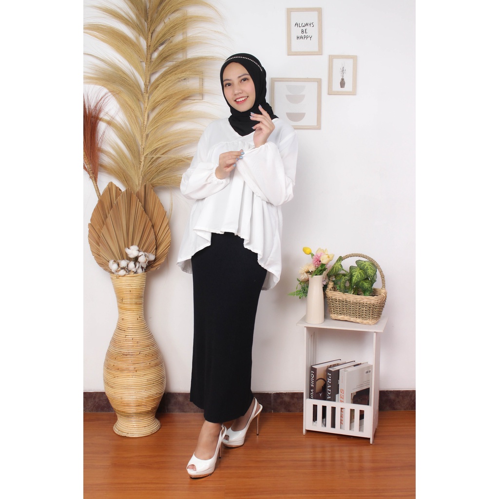 BEFAST - ZRX OOTD Wanita Blouse SAMMIE / Dealova Blouse / Blouse Wanita Hijab / Fashion Wanita Remaja Casual / Blouse Polos Banyak Warna / Atasan lengan Panjang / Blouse Keluaran Terbaru 2022