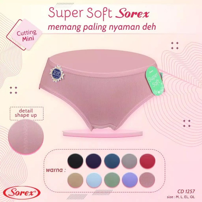 Celana Dalam Sorex CD Wanita 1257 Super Soft Lembut Nyaman Dipakai Original SOREX