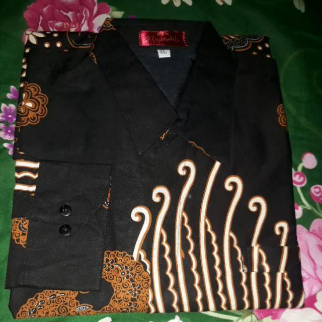 Batik Pria Sadewo Wayang Size M - Xxl  Batik Solo Asli Katun Sragenan Full Furing