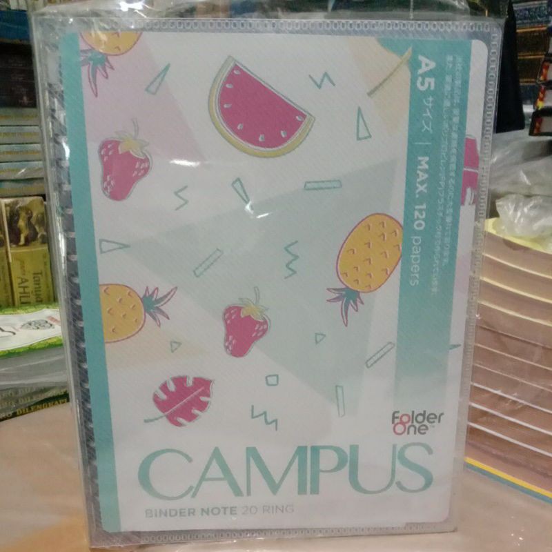 

FOLDER ONE- BINDER CAMPUS BUKU TULIS CATATAN BINDER NOTE 20 RING UKURAN A5 SEDANG