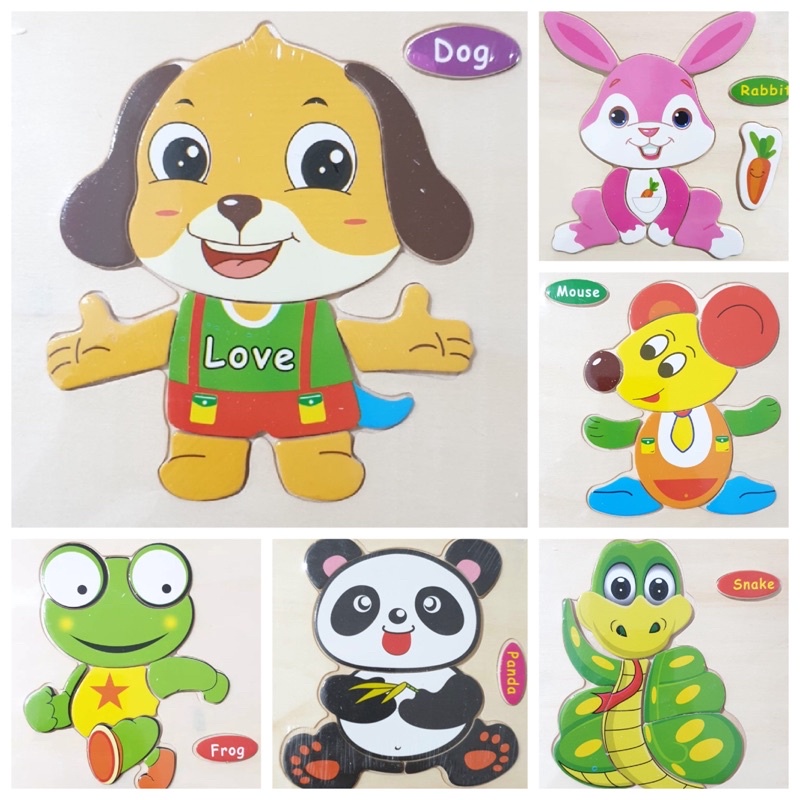 TokoPapin Puzzle Kayu 3D Wooden Puzzle Pasel Kayu Puzzle Board 3D Edukasi Anak Bayi Kayu Berkualitas Halus dan Aman Puzzle Belajar Anak