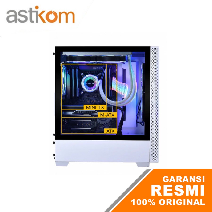 Casing PC Lian LI Lancool 205 Mesh White ATX Tempered Glass