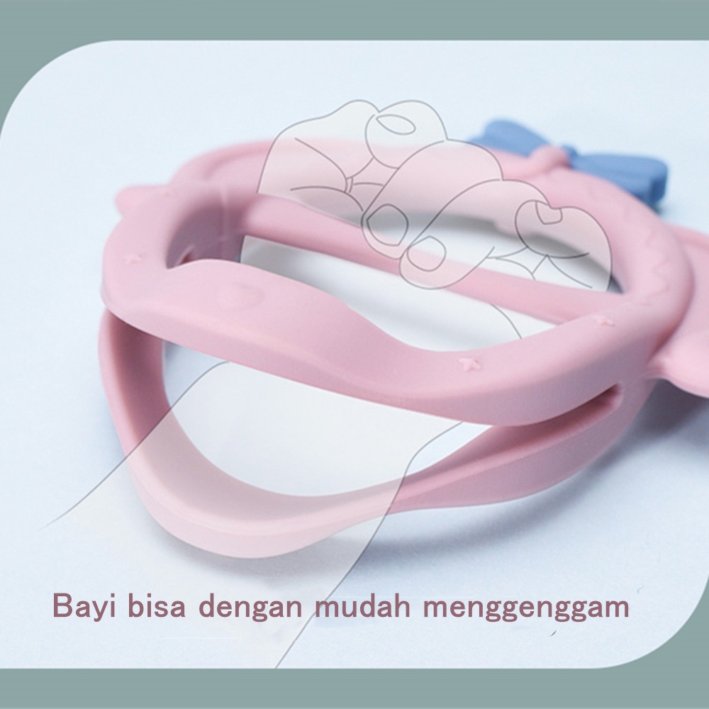 Aikoky Mainan gigitan bayi bentuk gelang Teether bayi bahan silikon