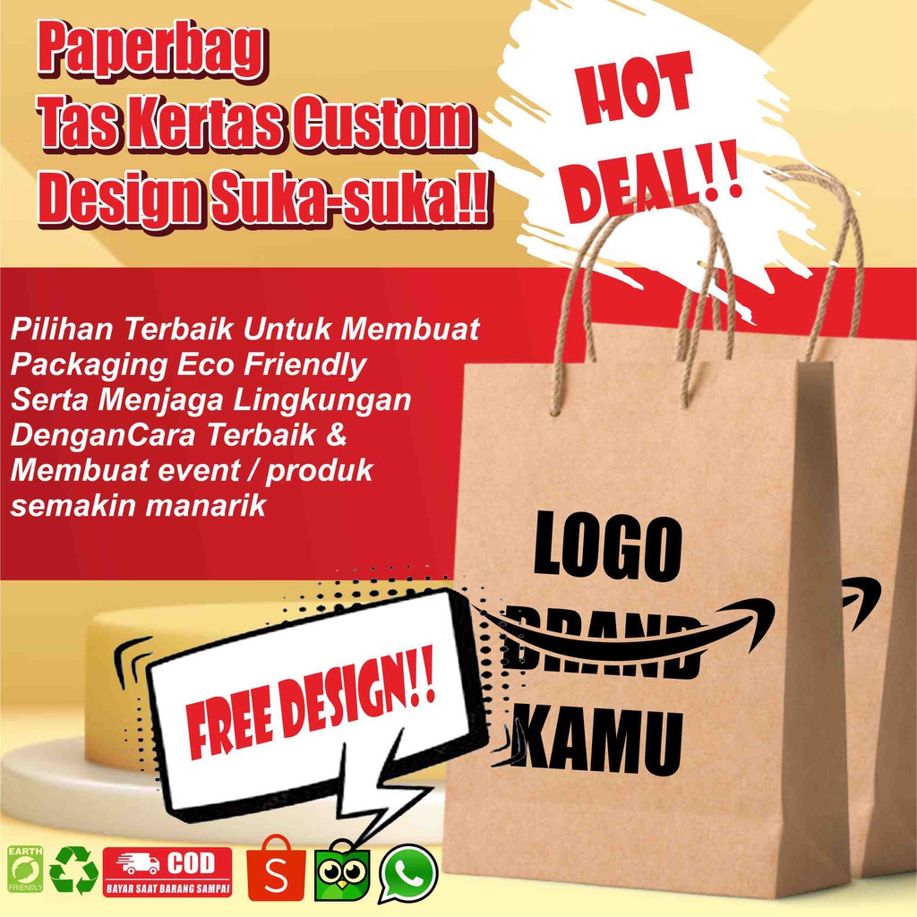 

Paper Bag Pot Custom Design Suka-Suka Size P x L x T = 22x16x10 cm paperbag custom exclusiv