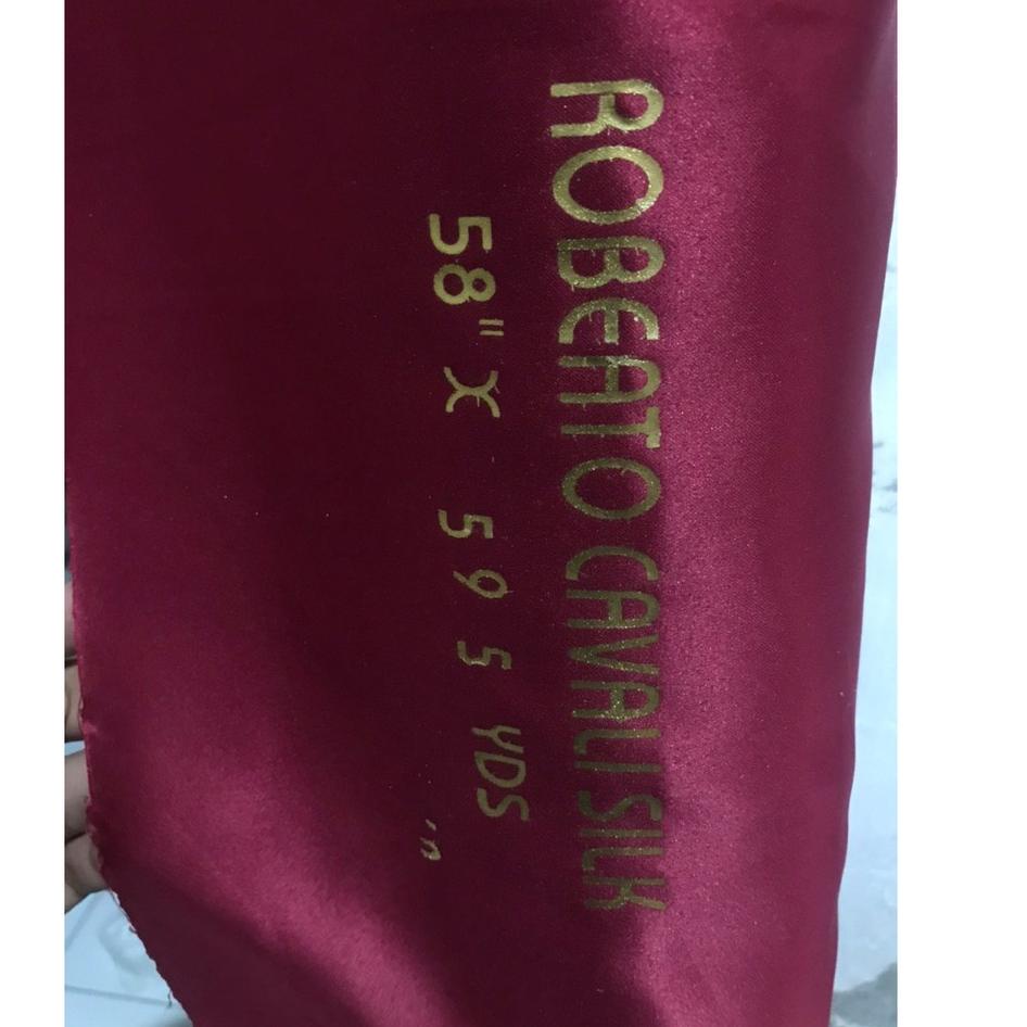 【Penjualan Terbaik】Kain Satin Velvet Roberto Cavali Premium Silk Meteran Dress Hijab BridesmaidKain 