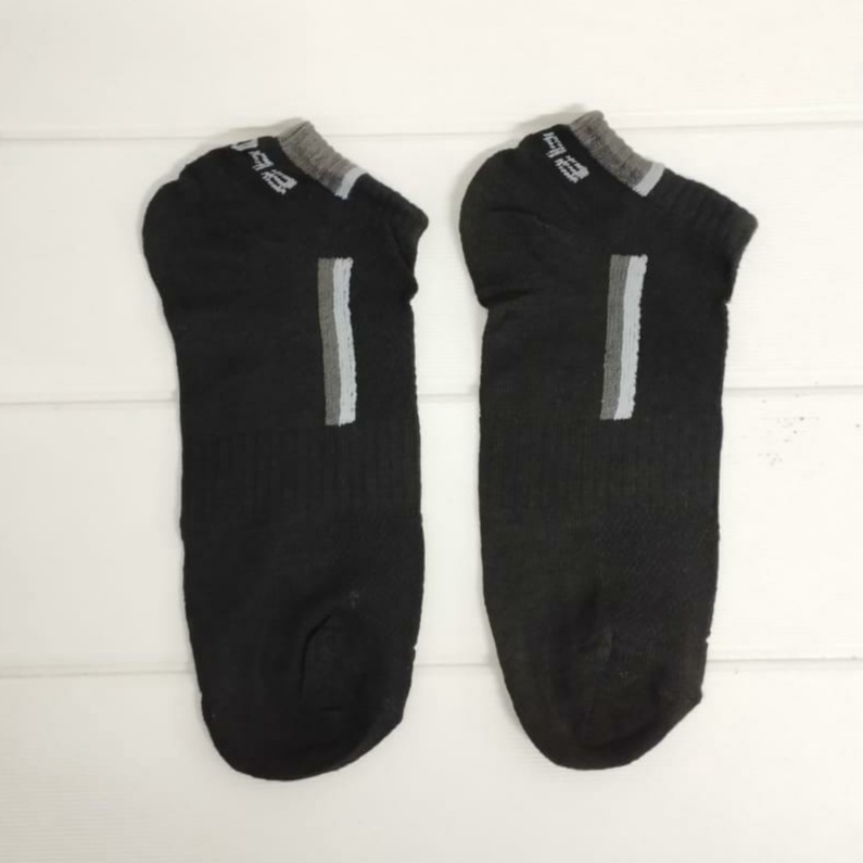 ✧YUKSHOPING✧ R103 Kaos Kaki Polos 6 Garis Unisex Fashion Wanita/Pria Kaos Kaki Import Murah Jakarta-SPORT HITAM