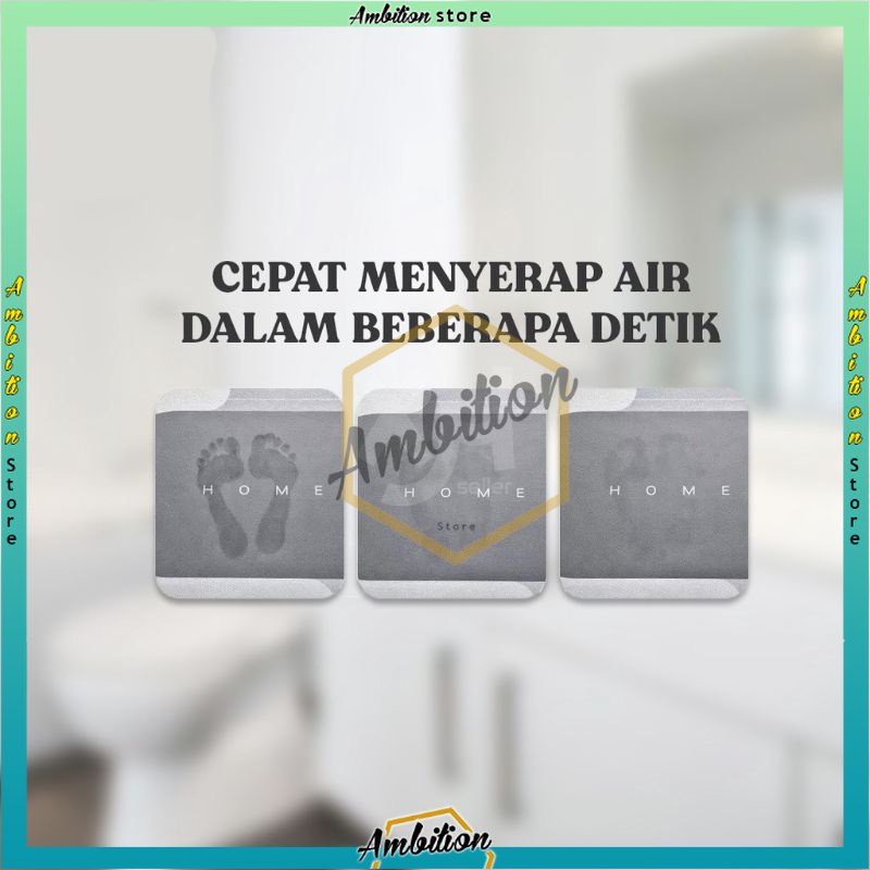 𝐁𝐈𝐒𝐀 𝐂𝐎𝐃!  Keset Lantai Kamar Tidur Rumah Dapur Alas Anti Selip Bedroom Floor MatKeset Kaki Anti Bau Nyerap Air Anti Bakteri Keset Batu Kamar Mandi Premium Anti Slip