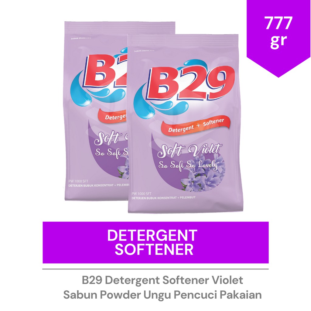 B29 Detergent Softener Violet 777gr Sabun Powder Ungu Pencuci Pakaian X ...