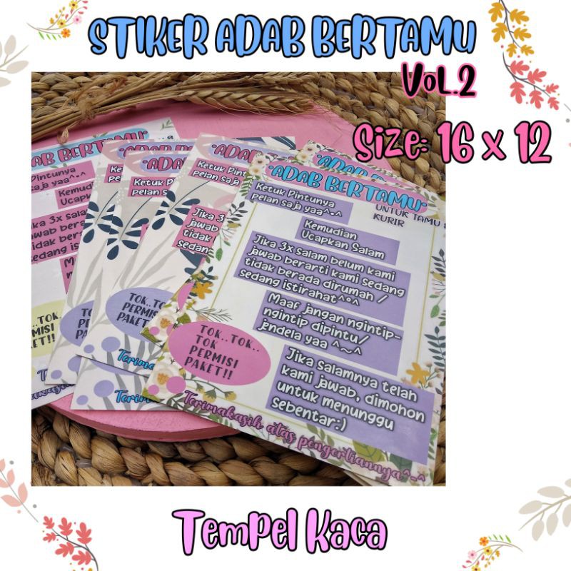 

[HARGA PROMO] STIKER ADAB • STIKER MURAH