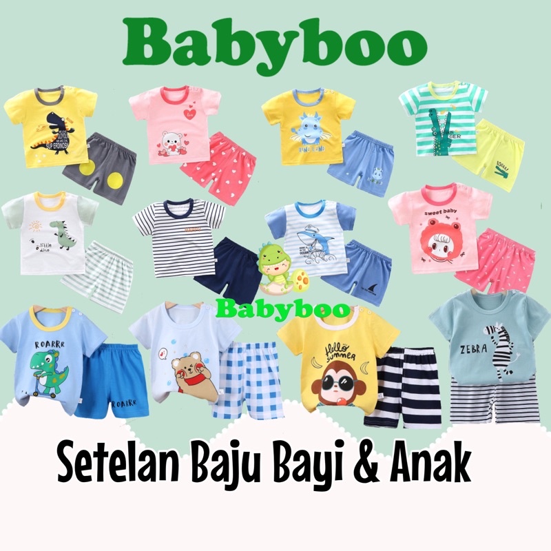 (0-24m) Setelan Baju Bayi/Setelan Baju Anak/ Setelan Baju Lengan Pendek/ Setelan Baju Bayi Import