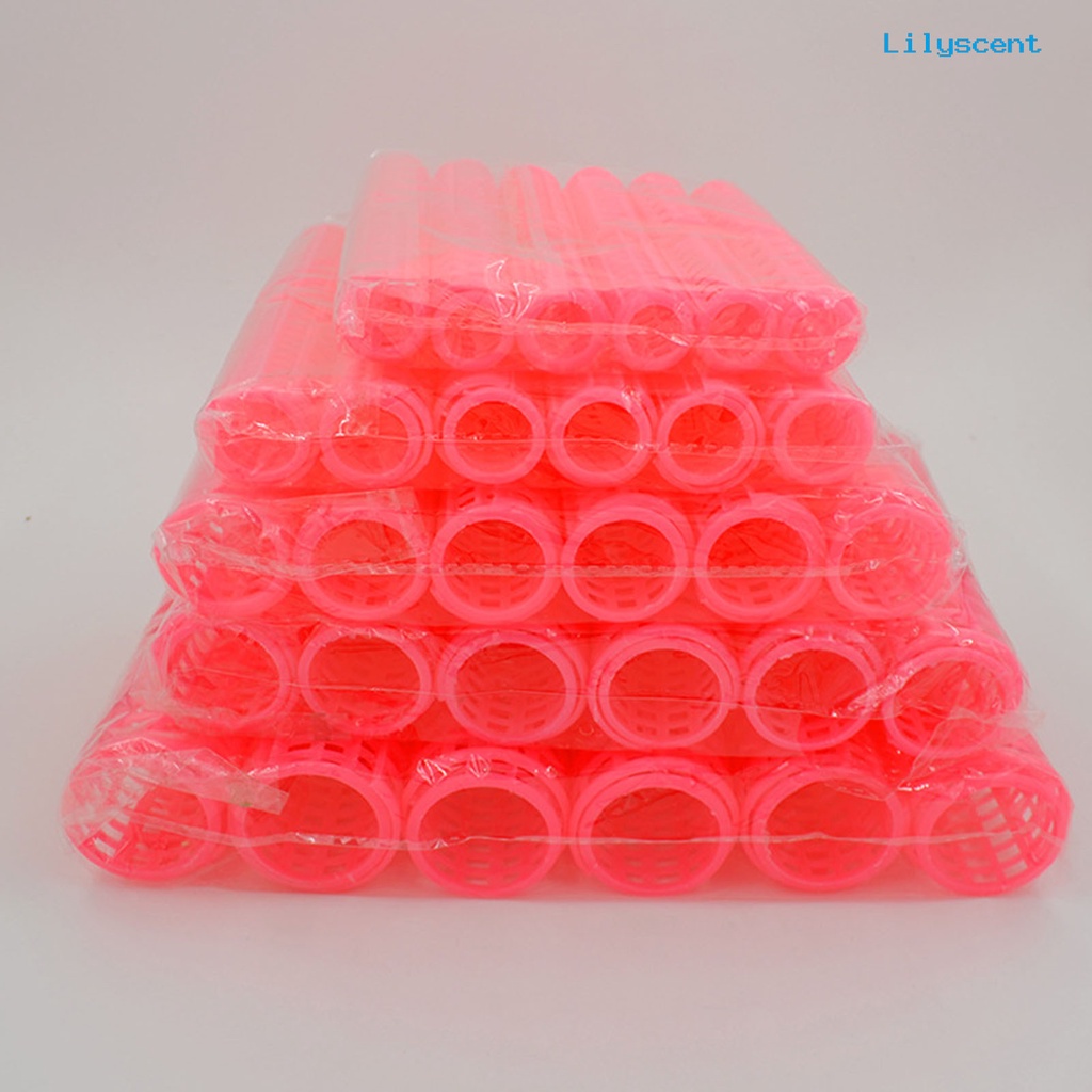 Ls 12Pcs Roller Pengeriting Rambut DIY Anti Slip Bahan Plastik Ringan Untuk Rumah