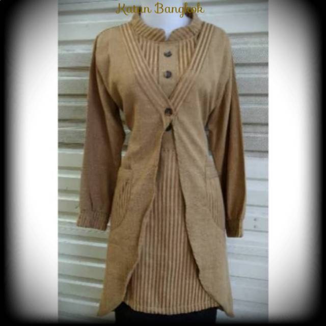 Dress Cardi Tunik Wanita Katun Bangkok Import