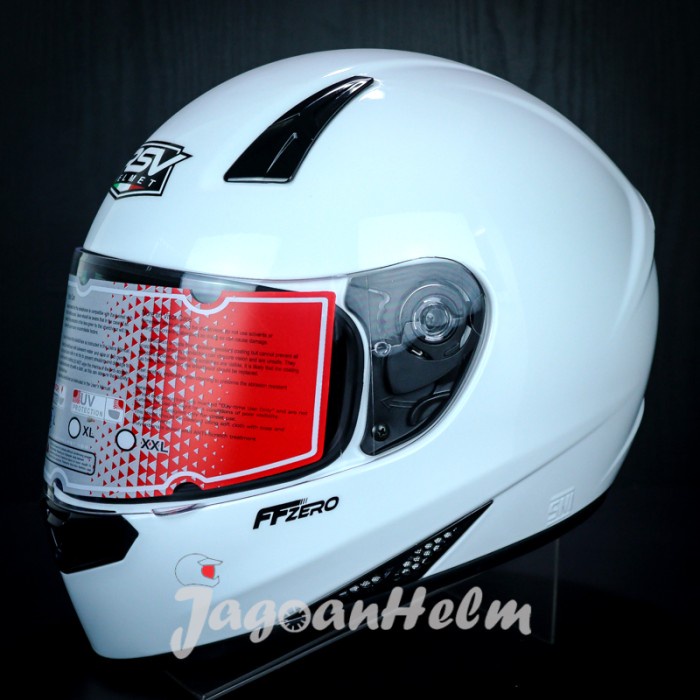 RSV HELM FFZERO SOLID GLOSSY WHITE FF ZERO FULLFACE