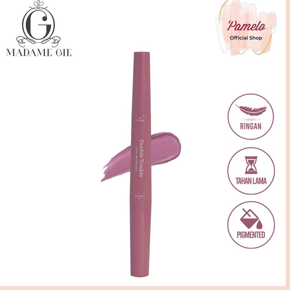 Terkini ❤️ Pamelo ❤️ Madame Gie Double Trouble Creamy – MakeUp Lipstick Two In One G1E3