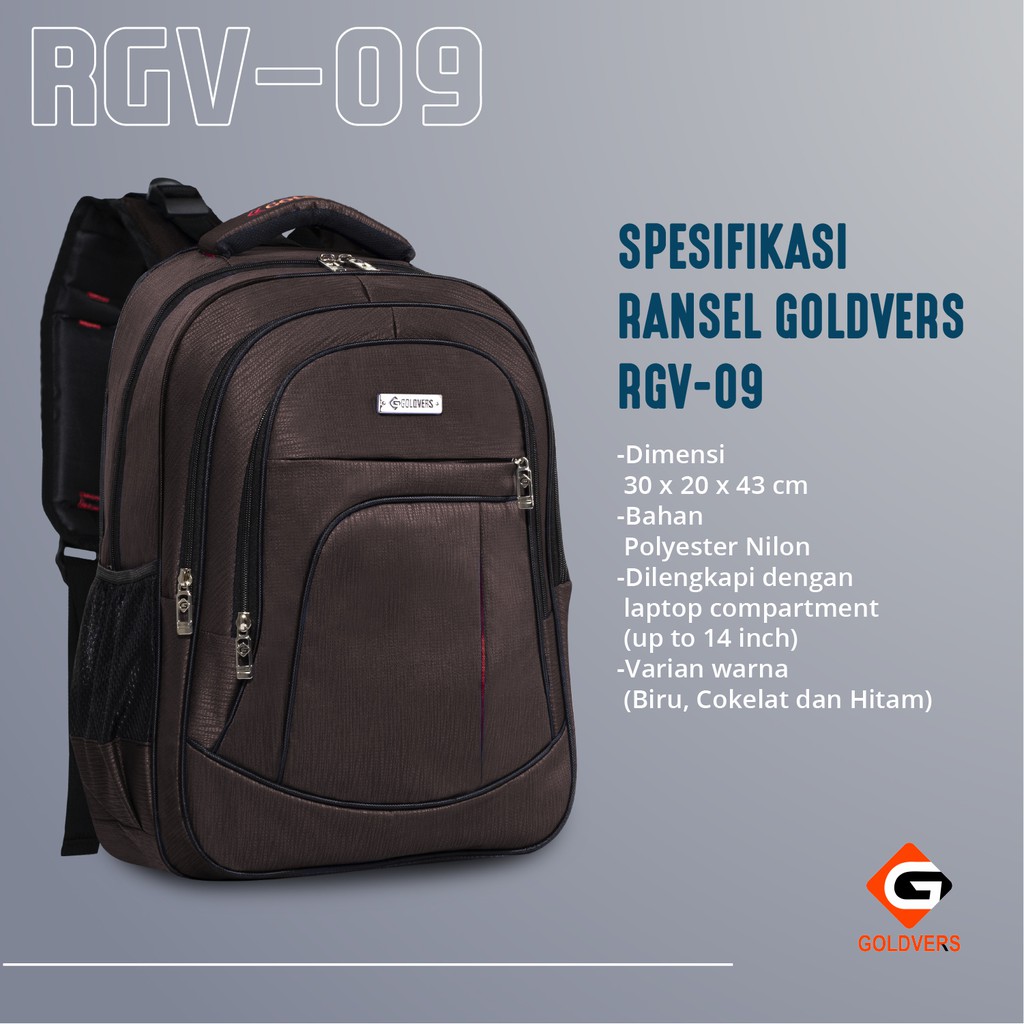 POLO Goldvers Tas Ransel Pria Wanita Tas 17inc Laptop Muat 14inc Free Raincover