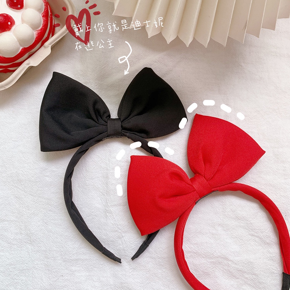 HBPI headband pita besar bow kiki's delivery service bando wanita merah hitam aksesoris rambut