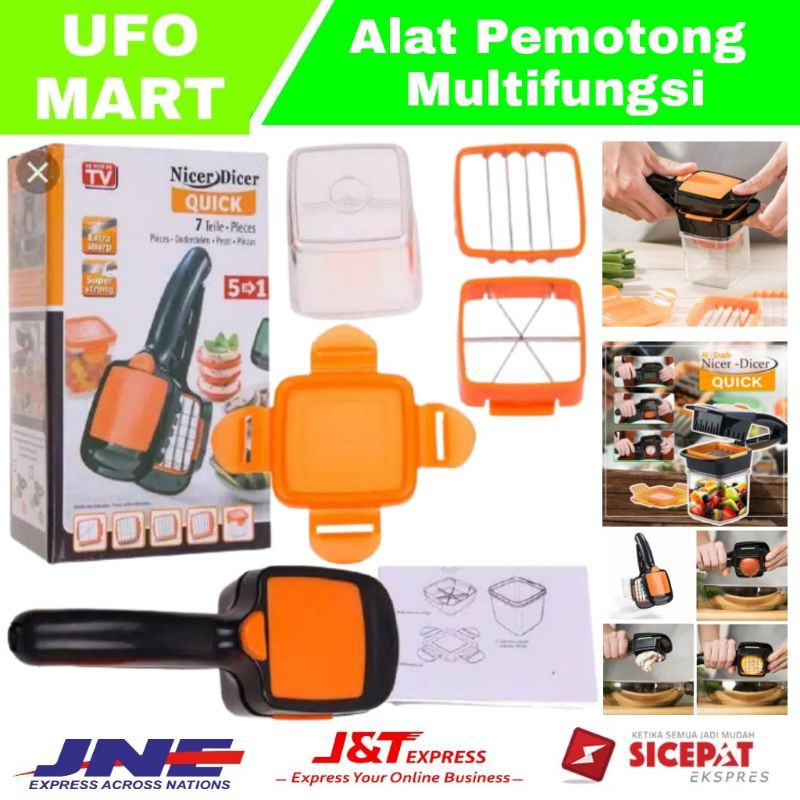 alat pemotong buah dan sayur serbaguna 5 in 1 alat potong kentang dadu multifungsi alat pemotong sayur worter timun portable