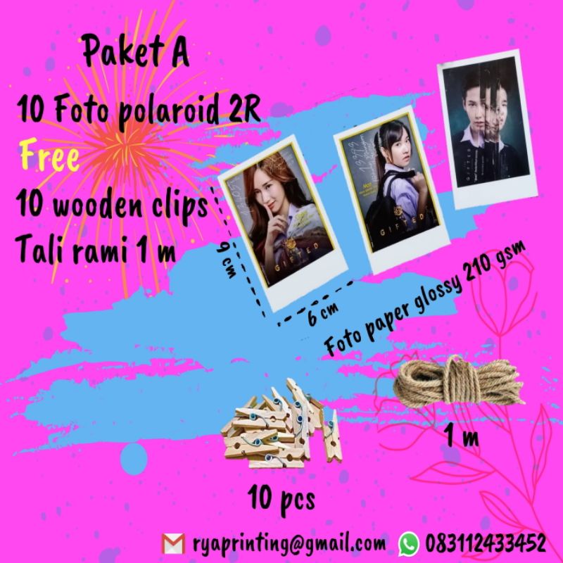 Jual Cetak Foto Polaroid Paket Pcs Banyak Bonusnya Shopee Indonesia