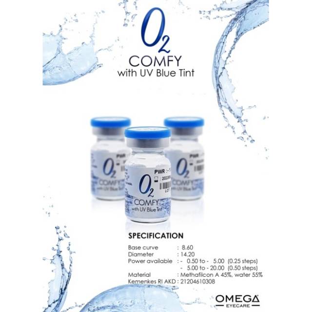 Softlens minus O2 Comfy bening/clear soflen soplen kontak lensa