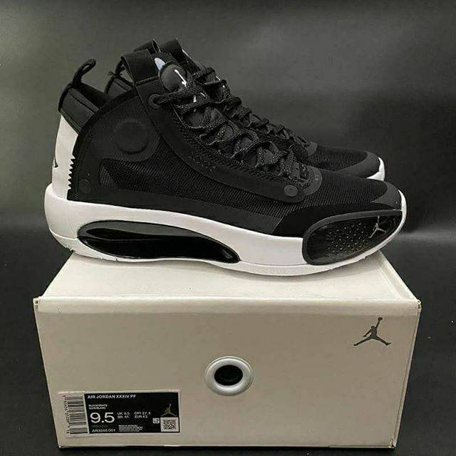 Sepatu Nike Air Jordan 34 " Eclipse/ Black white " Hitam Putih Premium original