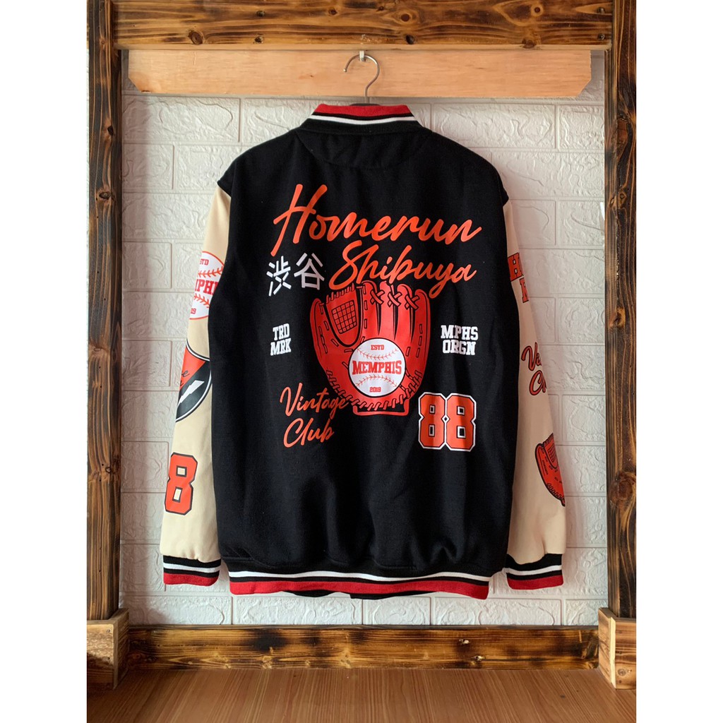 jaket basebal varsity memphis origins unisex pria wanita