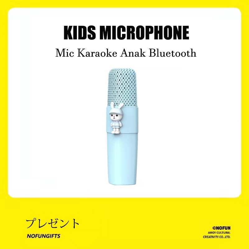 Kado Anak Wireless Microfon Anak Bluetooth Model Kartun Karaoke Player Mic K9