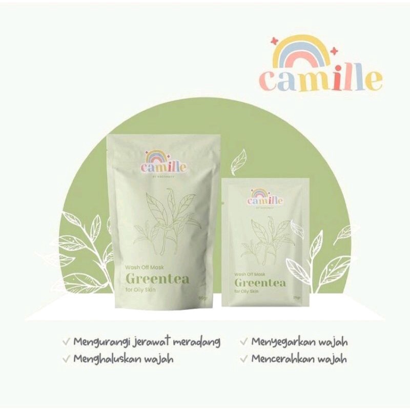 CAMILLE BEAUTE BPOM MASKER ORGANIK BY NADSHAVV (READY STOK)-Greentea