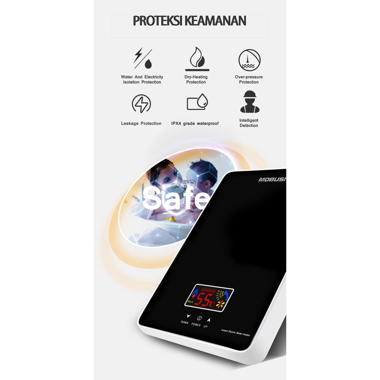 BLUE SKY Pemanas air listrik instan yang dipasang di dinding/Water heater/pemanas air listrik /Kamar Mandi / Salon Rambut /Hemat Daya /Suhu Konstan/Instan water heater