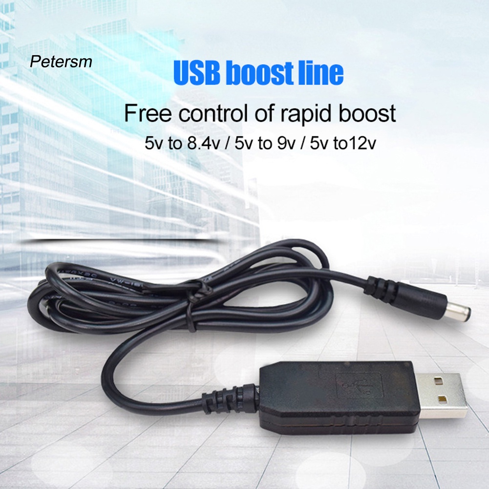 Kabel Adapter Step Up Power Supply Usb Dc 5v To 8.4v / 9v / 12v 5.5x2.1mm Male Plug