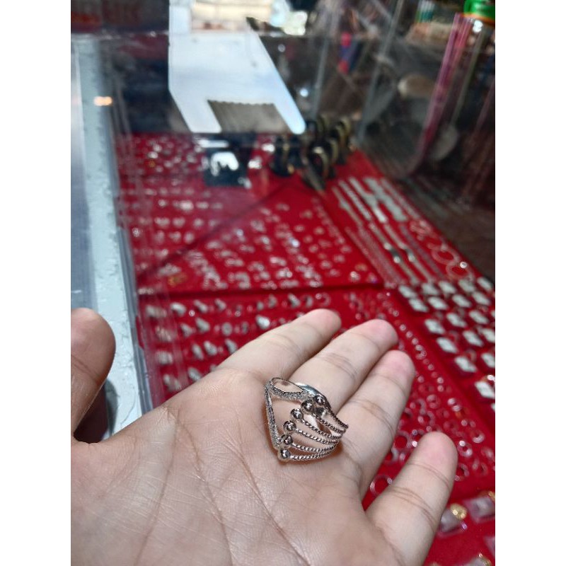 Cincin perak motif  dewasa perak murni 99