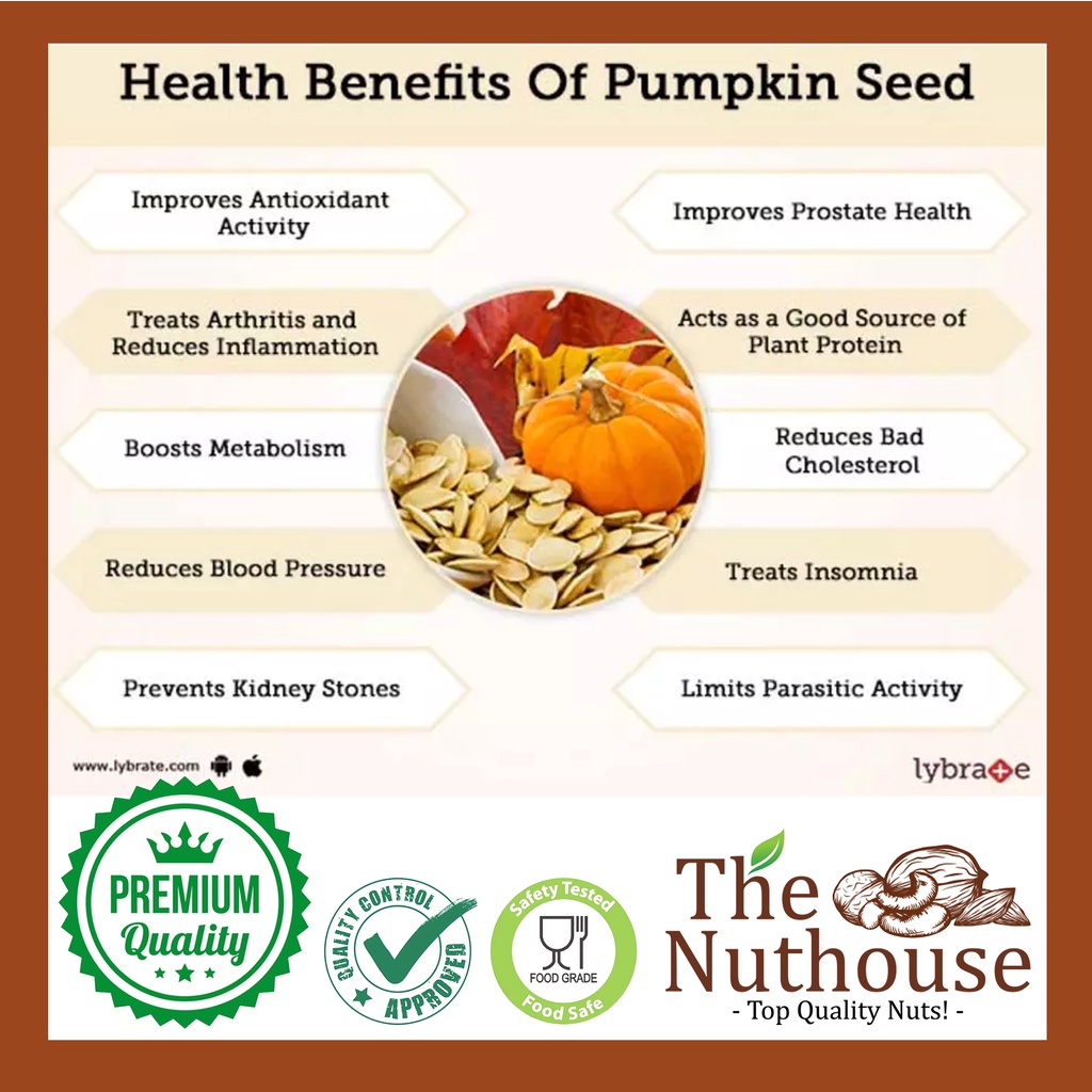 1kg Pumpkin Seeds Roasted / Biji Labu Kupas Panggang (Oven)