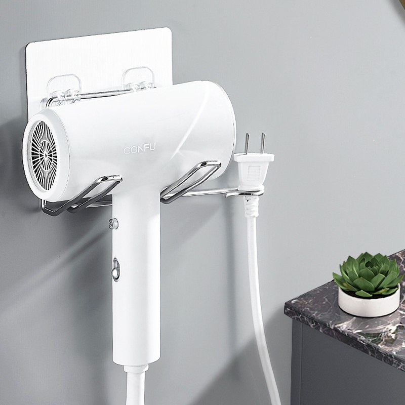 Rak Penyimpanan Hair Dryer Multifungsi Bahan Stainless Steel Untuk Kamar Mandi