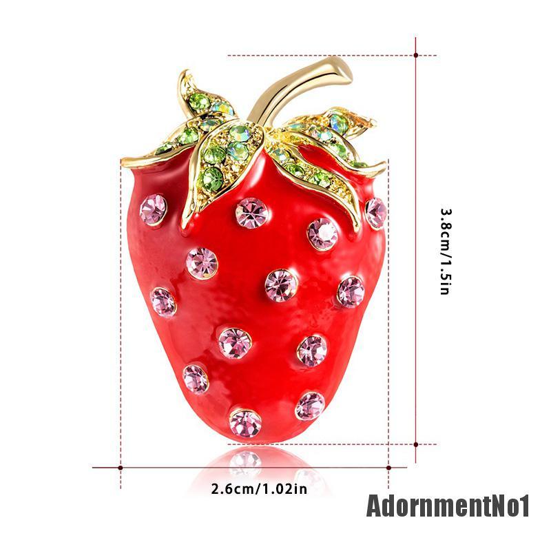 (Adornmentno1) Pin / Bros Bentuk Strawberry Untuk Dekorasi Pakaian / Syal Wanita