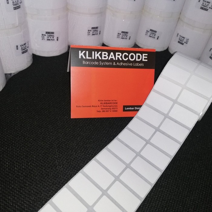 

Barcode Label Thermal 27x15 mm isi 2000 stiker label cocok Xprinter