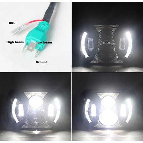 LAMPU LED VARIASI KOTAK SMOKE HEADLAMP 8INCHI