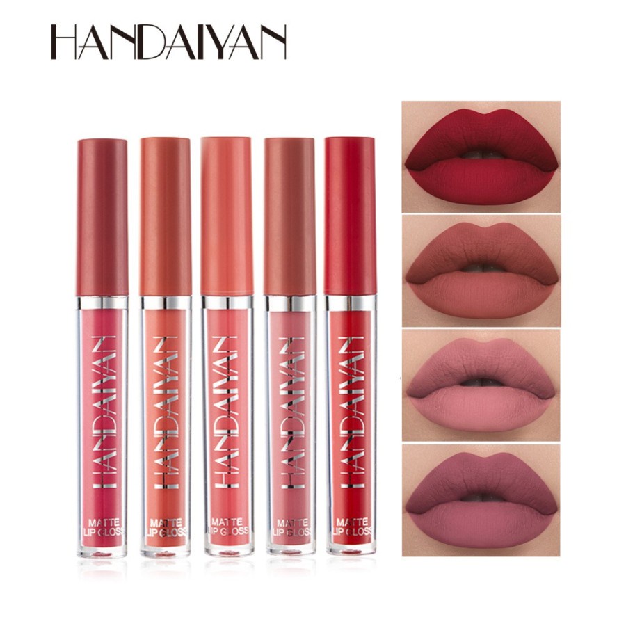 Lip Gloss Matte Waterproof HANDAIYAN Liquid Matte Waterproof Lipstick Lipstik Bibir Merah