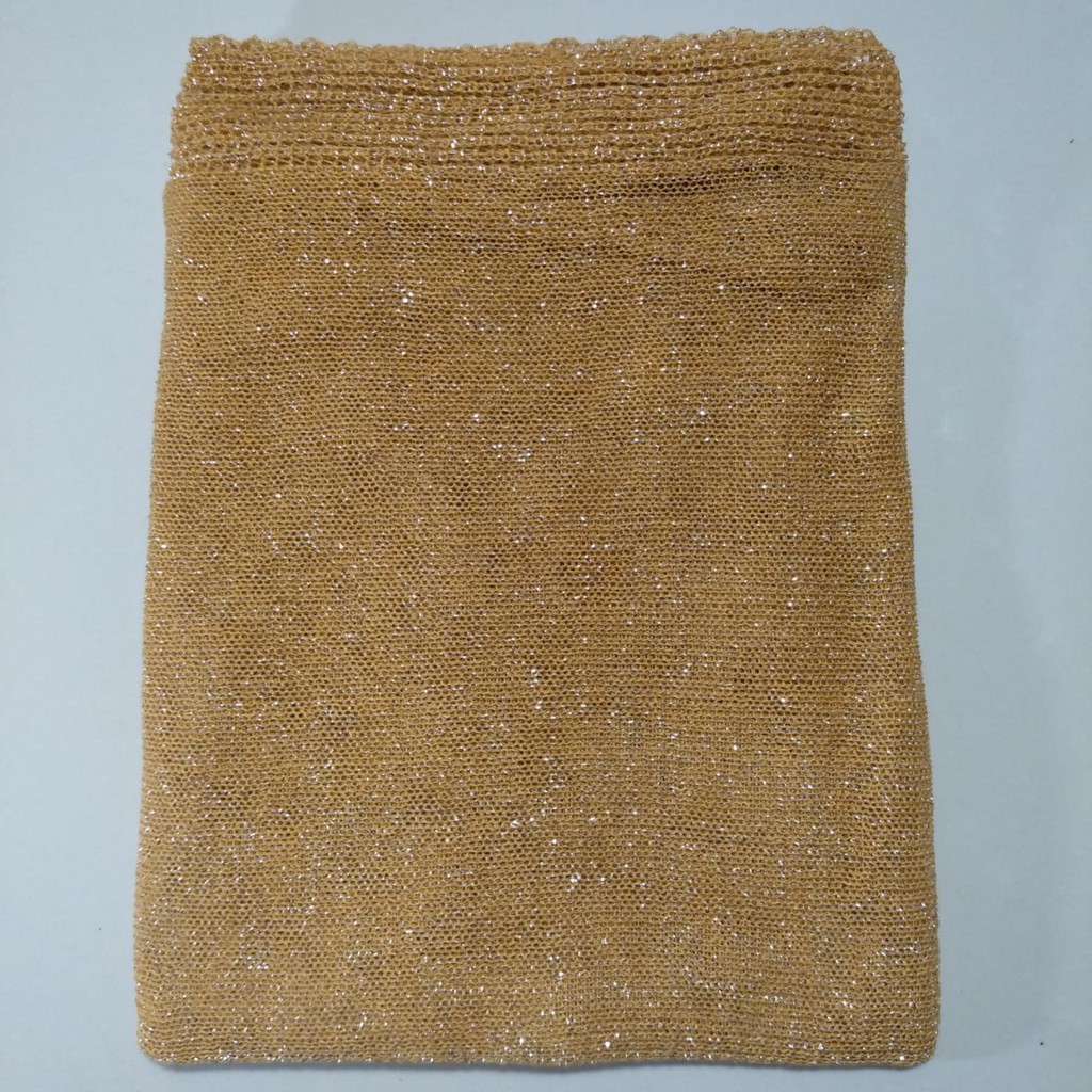 PASHMINA RAJUT GLITTER TERLARIS BAHAN BERKUALITAS HIJAB JILBAB PENGANTIN WISUDA WEDDING-GOLD