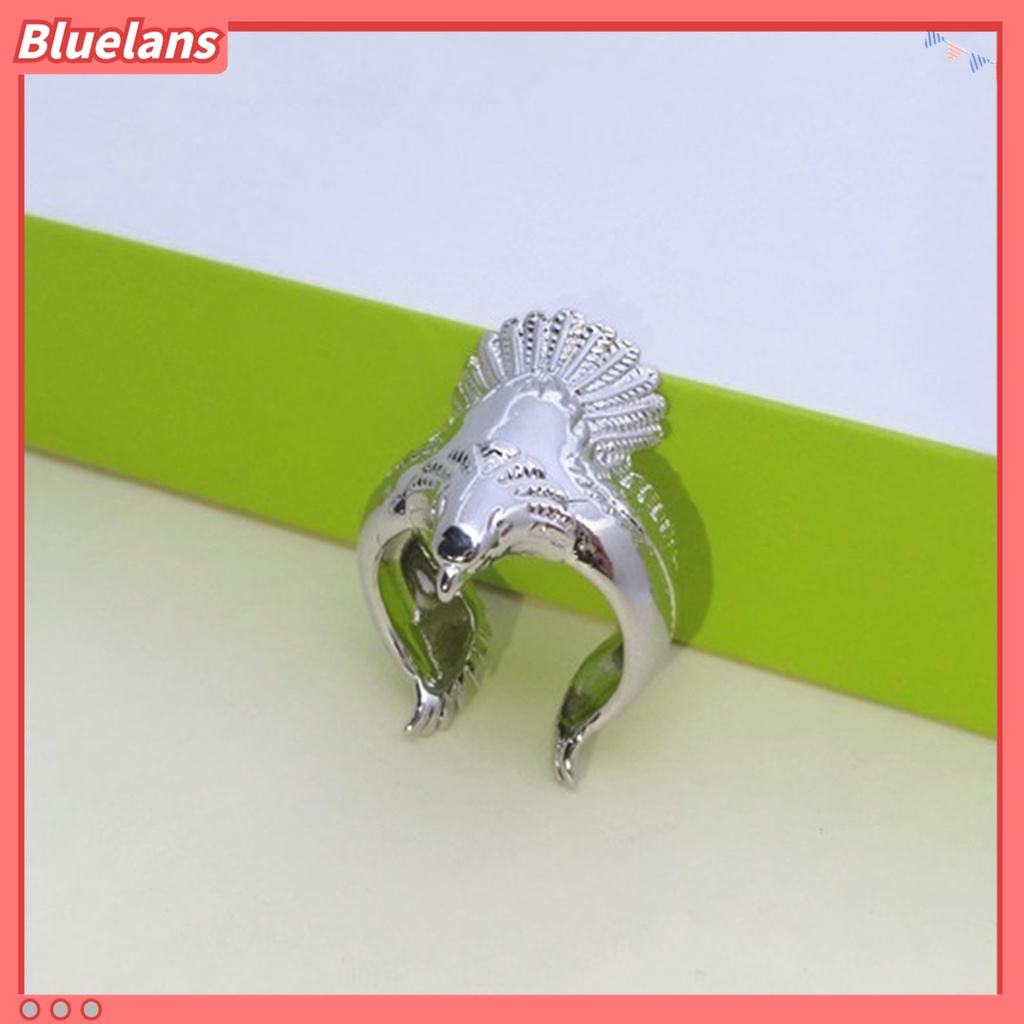 Cincin Bentuk Elang Lapis Silver Gaya Vintage Untuk Pria