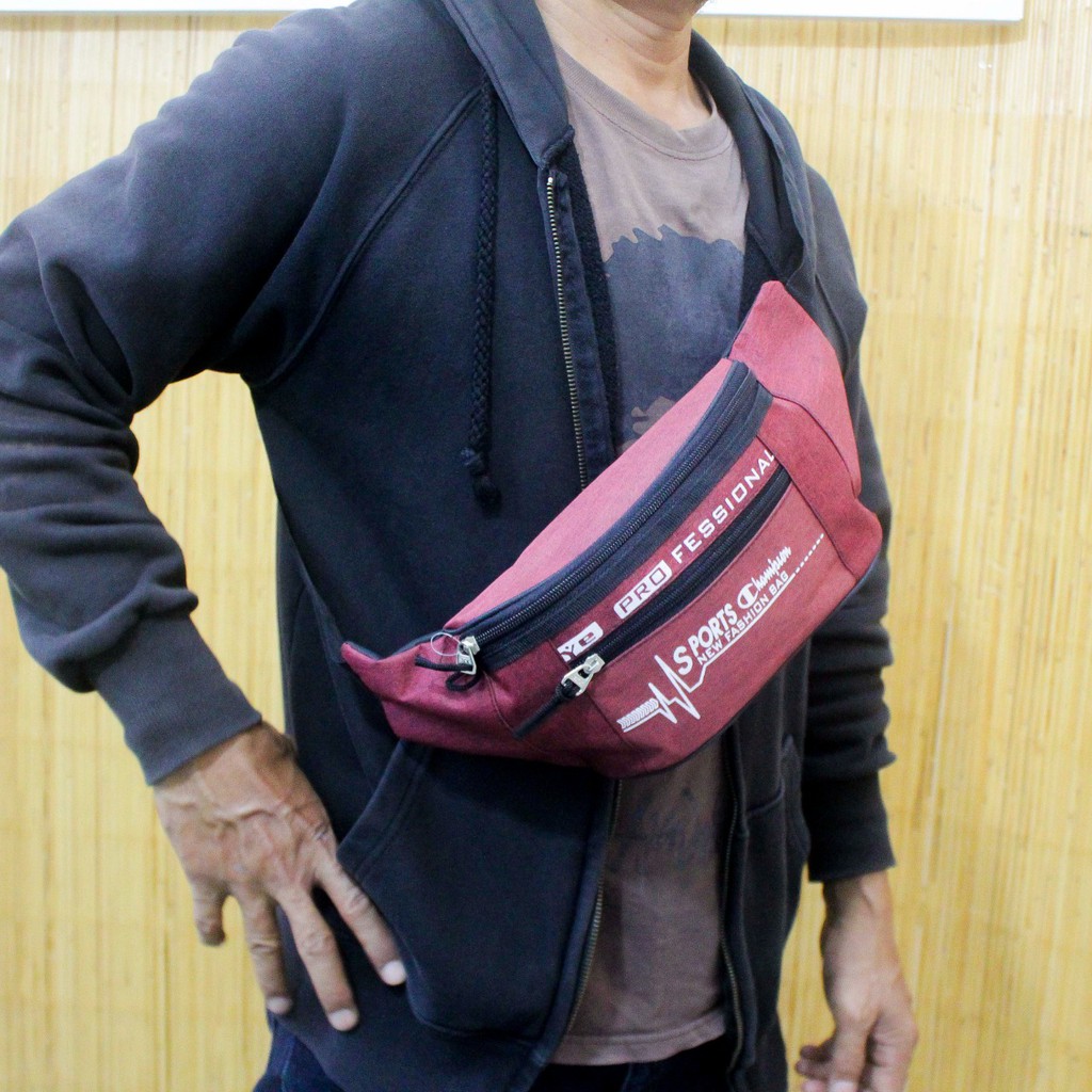 Waistbag Kanvas Cowok Murah Waistbag Keren Waistbag Motif Berkualitas Dan Trendy
