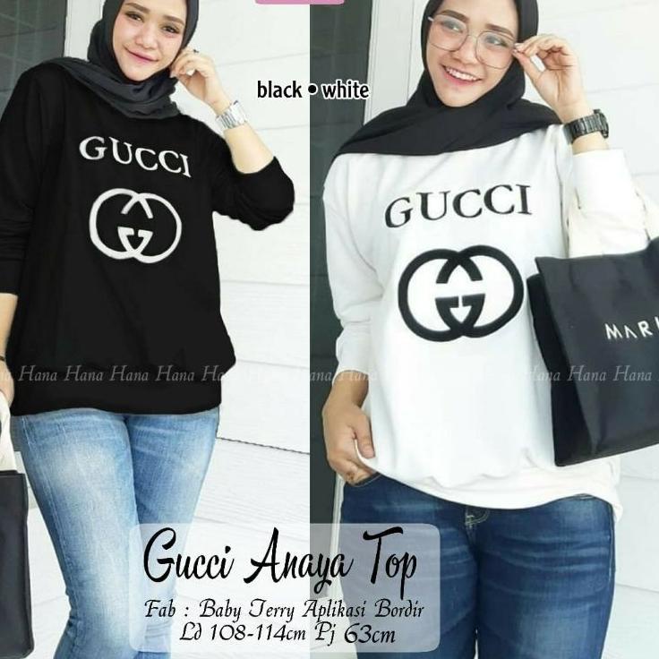 Terbaik Minggu Ini [READY BUANYAAKKK] GUCCI ANAYA TOP BAJU KAOS LENGAN PANJANG HANA PREMIUM IMPORT S