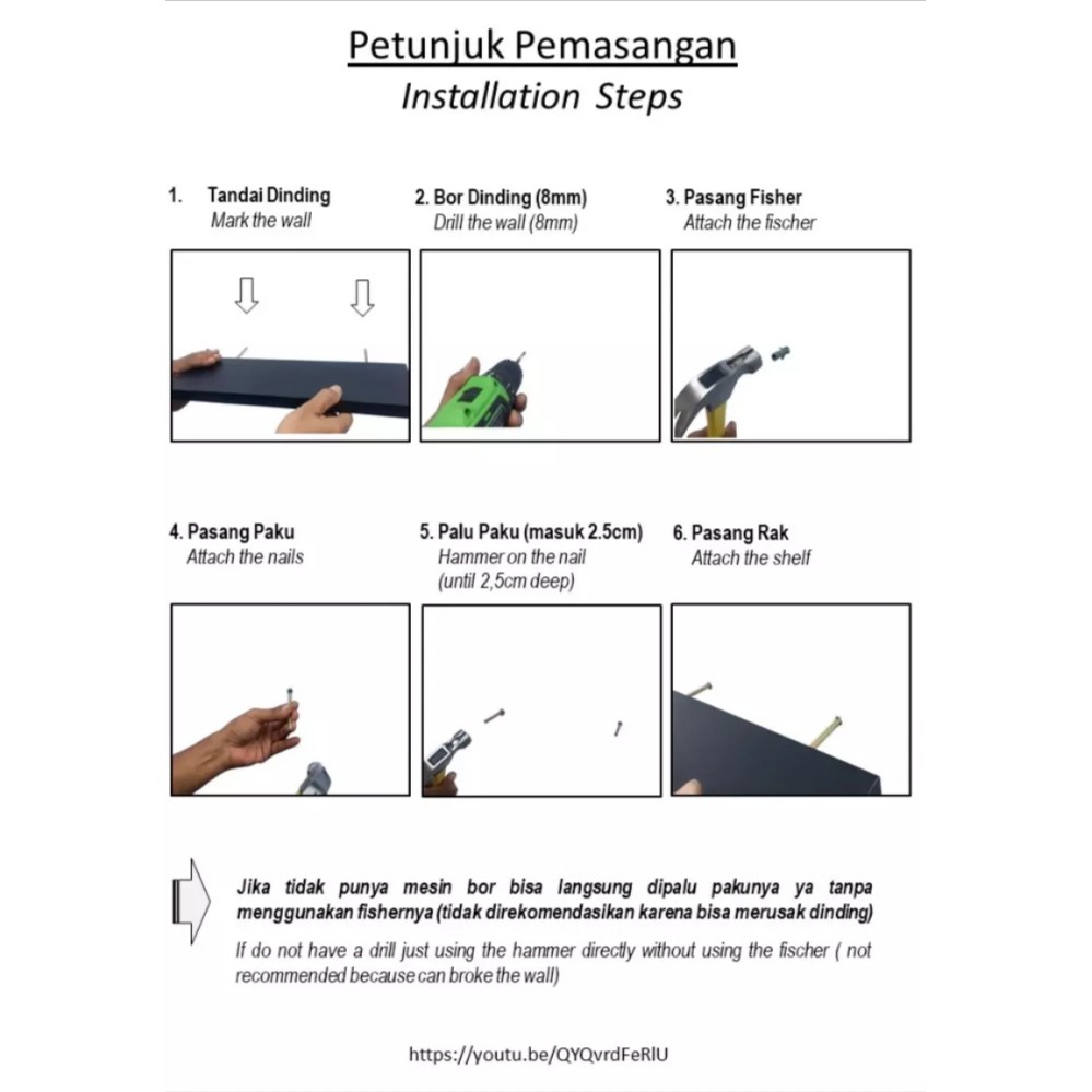 rak dingding model 3 susun terbaru ukuran P 40,30,20 L 10X2 CM