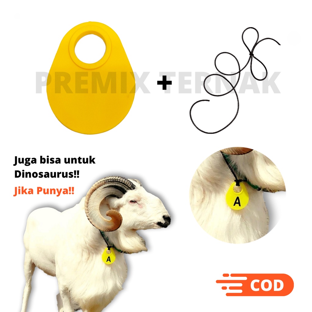 NECK TAG KAMBING FREE TALI TINGGAL PASANG - NECKTAG Penanda Kalung penanda nomor untuk Ternak Kambing Domba Sapi