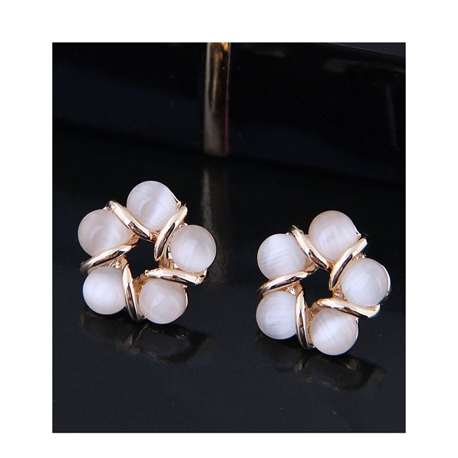 LRC Anting Tusuk Fashion Gold Opal Earrings A58423