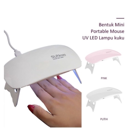 SunMiniUVLEDGel Polish Nail Dryer Lamp 6W (Pengering Kutek)FREECABLE