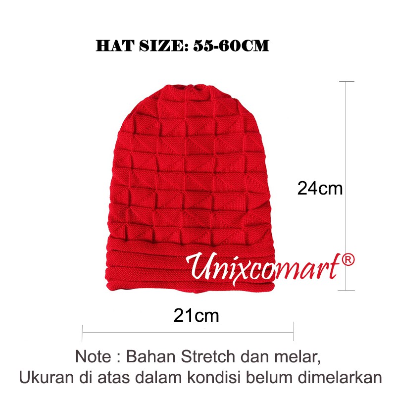 Kupluk Beanie HORIZONTAL LINE Topi Kupluk Dewasa Knitted Hat Bahan Rajut